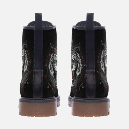 Tiger Art Print Trendy Leather Boots - Image 4