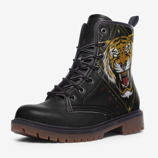 Tiger Print Trendy Leather Boots - Image 3