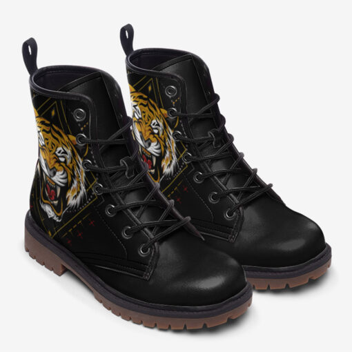 Tiger Print Trendy Leather Boots - Image 2