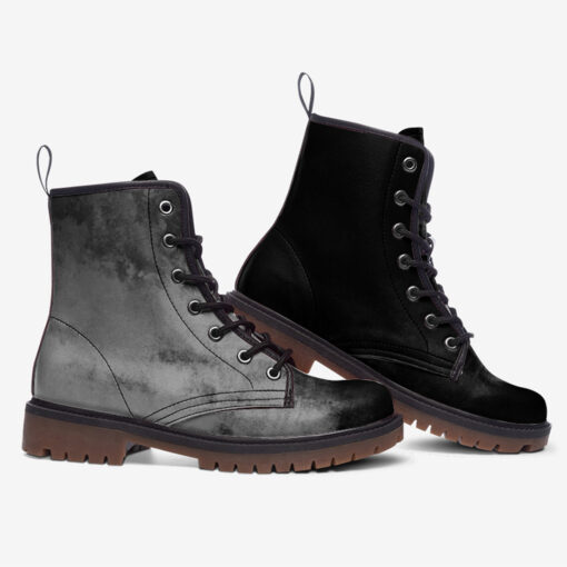 Abstract Gray Grunge Trendy Leather Boots