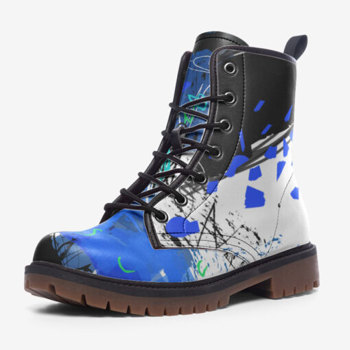 Modern Art Abstraction Trendy Leather Boots - Image 3