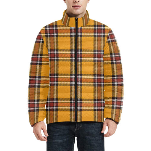 Tartan Plaid Men's Padded Jacket - Image 3