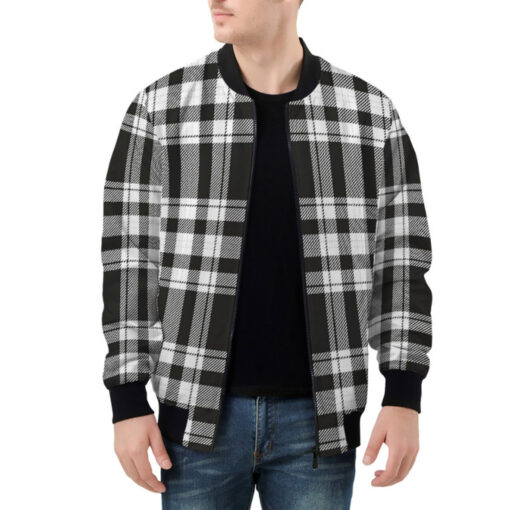 Square Geometric Texture Bomber Jacket