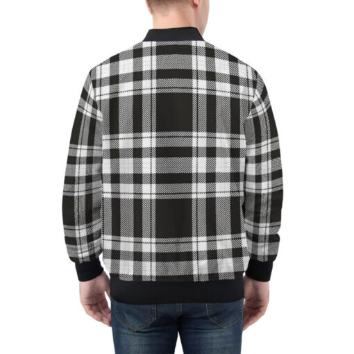 Square Geometric Texture Bomber Jacket - Image 3