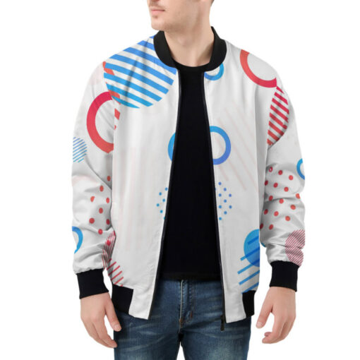 Trendy Geometric Shapes Bomber Jacket