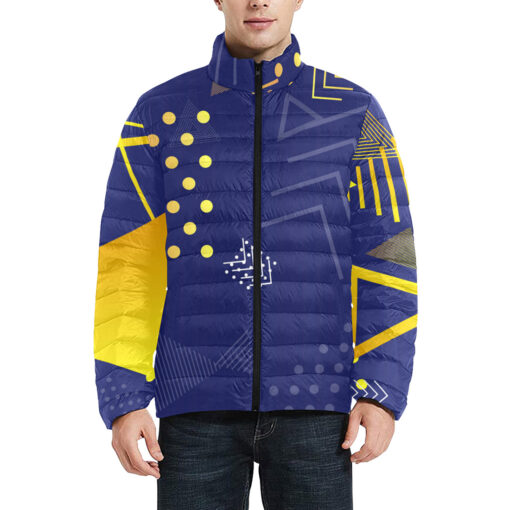 Colorful Modern Art Men's Padded Jacket - Image 3