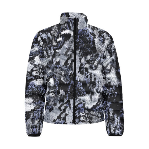 Snake Skin Texture Blue Men's Padded Jacket