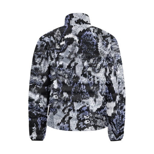 Snake Skin Texture Blue Men's Padded Jacket - Image 2