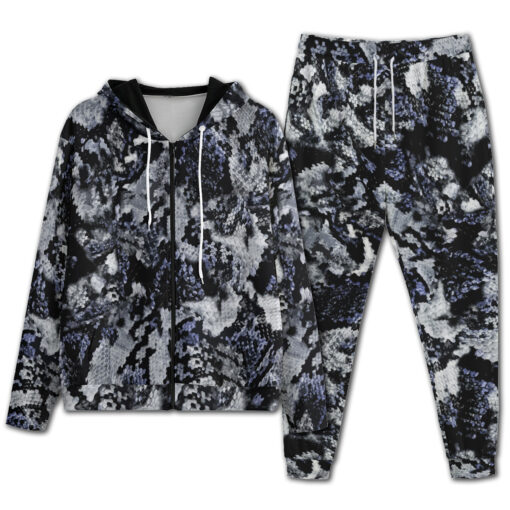 Snake Skin Texture Blue Men's Tracksuit