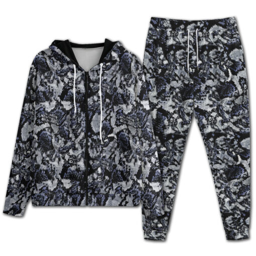 Snake Skin Texture Blue Men's Tracksuit