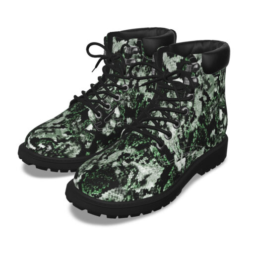 Snake Skin Texture Green Classic Boots - Image 5