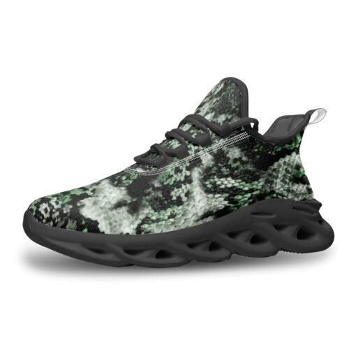 Snake Skin Texture Green Sports Shoes