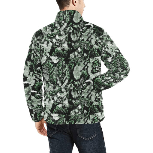 Snake Skin Texture Green Men's Padded Jacket - Image 4