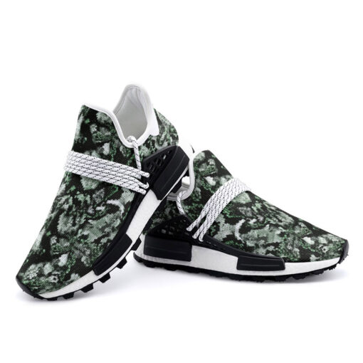 Snake Skin Texture Green Mesh Sneakers