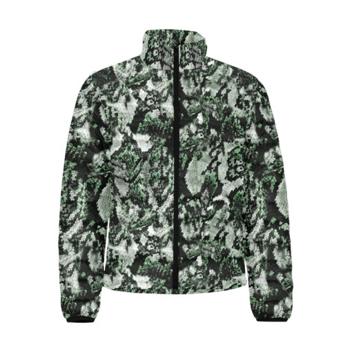 Snake Skin Texture Green Men's Padded Jacket