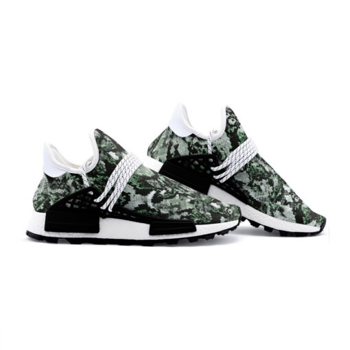 Snake Skin Texture Green Mesh Sneakers - Image 3