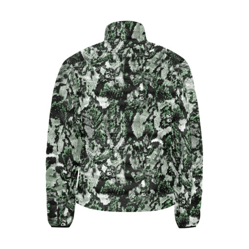 Snake Skin Texture Green Men's Padded Jacket - Image 2