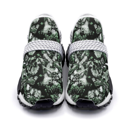 Snake Skin Texture Green Mesh Sneakers - Image 4