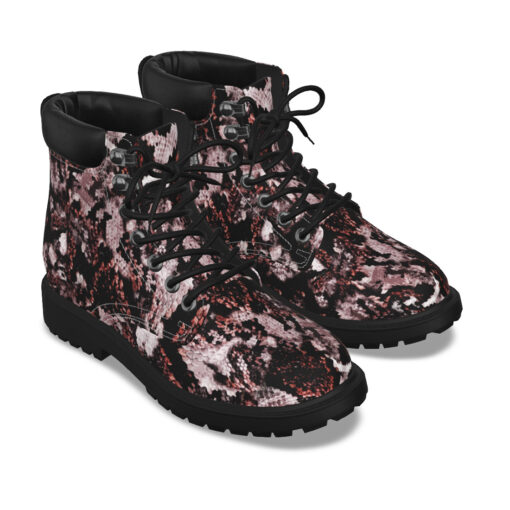 Snake Skin Texture Red Classic Boots - Image 3