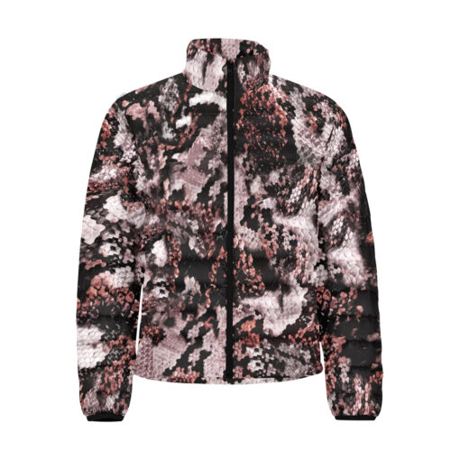 Snake Skin Texture Red Men's Padded Jacket