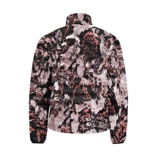 Snake Skin Texture Red Men's Padded Jacket - Image 2