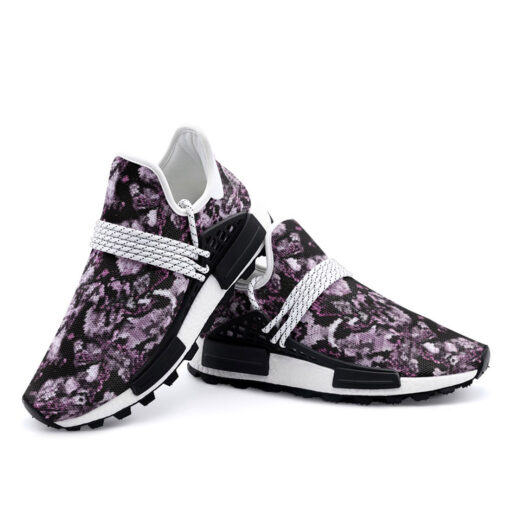 Snake Skin Texture Purple Mesh Sneakers