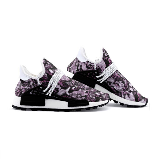 Snake Skin Texture Purple Mesh Sneakers - Image 3