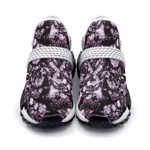 Snake Skin Texture Purple Mesh Sneakers - Image 4