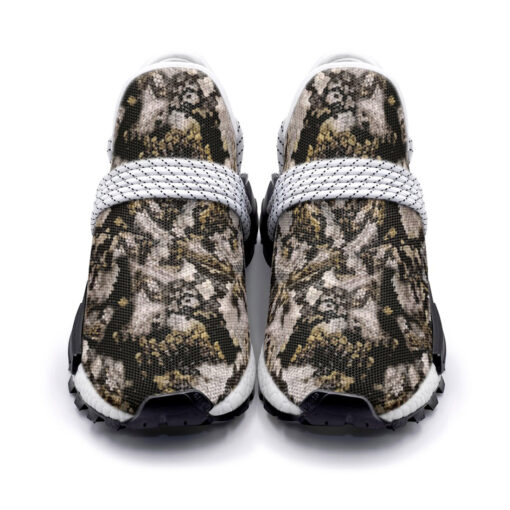 Snake Skin Ornament Mesh Sneakers - Image 4