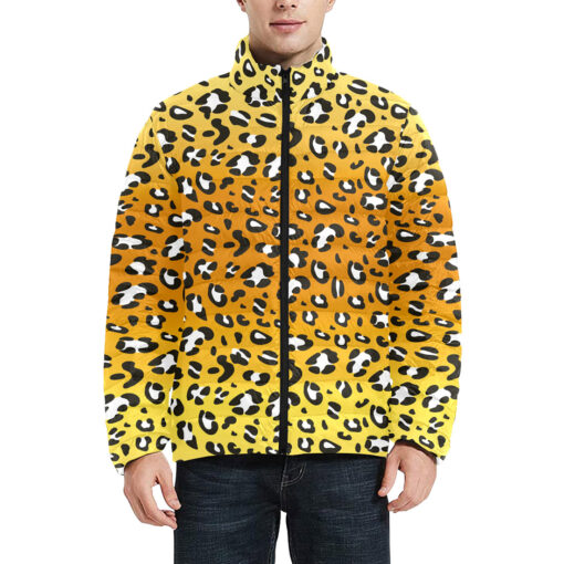 Leopard Art Pattern Men's Padded Jacket - Image 3