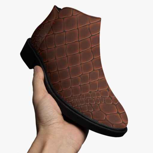 Brown Alligator Pattern Fashion Boots - Image 3