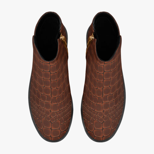 Brown Alligator Pattern Fashion Boots - Image 7