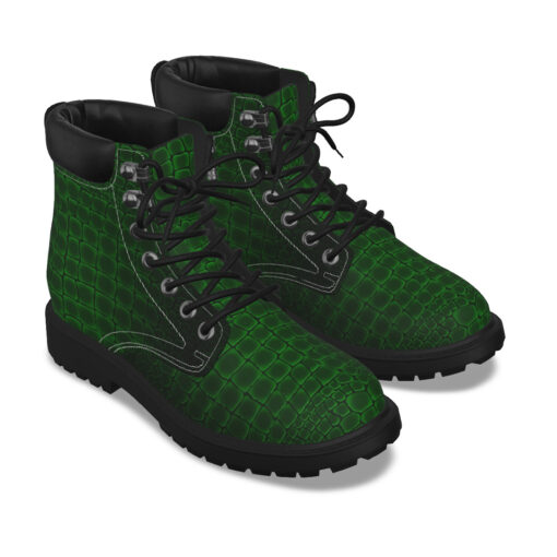 Green Alligator Pattern Classic Boots - Image 3