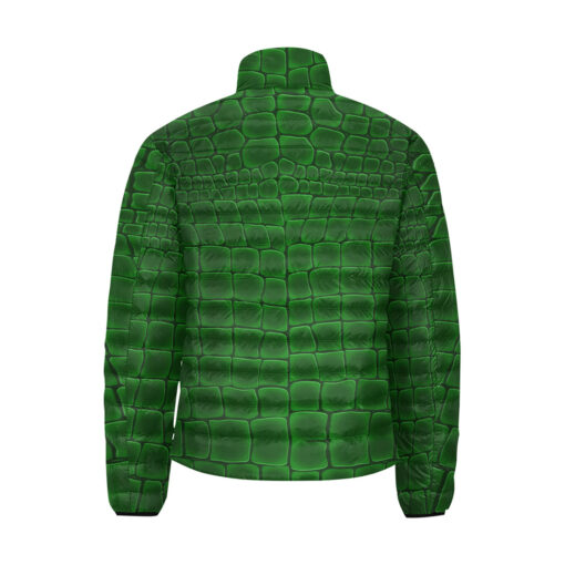 Green Alligator Pattern Men's Padded Jacket - Image 2