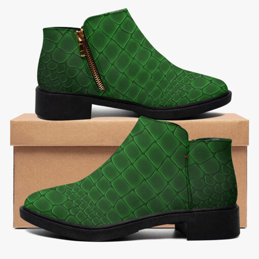 Green Alligator Pattern Fashion Boots - Image 2