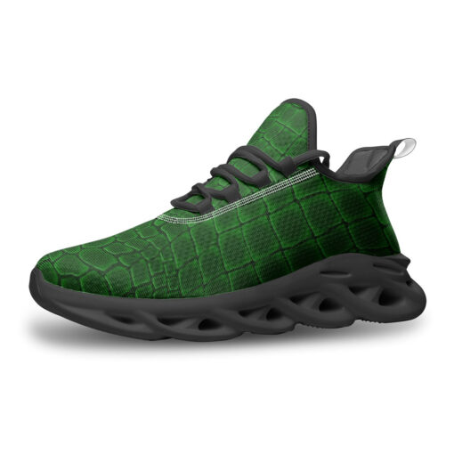 Green Alligator Pattern Sports Shoes