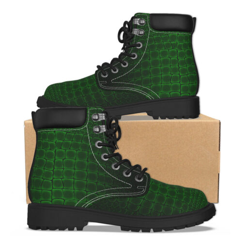 Green Alligator Pattern Classic Boots