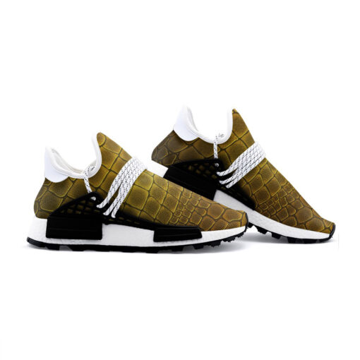 Golden Alligator Pattern Mesh Sneakers - Image 3