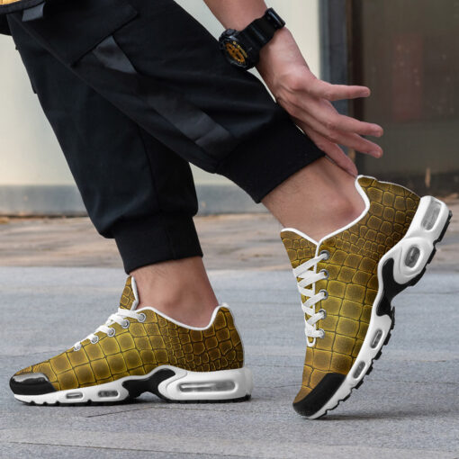 Golden Alligator Pattern Cushion Air Sneakers - Image 2