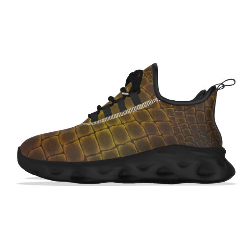 Golden Alligator Pattern Sports Shoes - Image 7