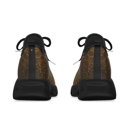 Golden Alligator Pattern Sports Shoes - Image 8