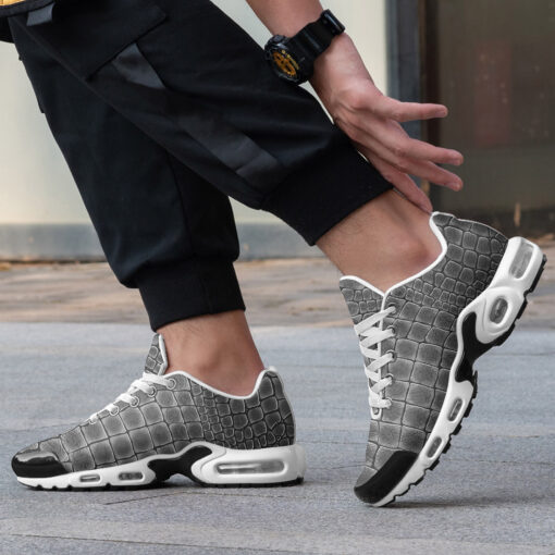 Silver Alligator Pattern Cushion Air Sneakers - Image 2