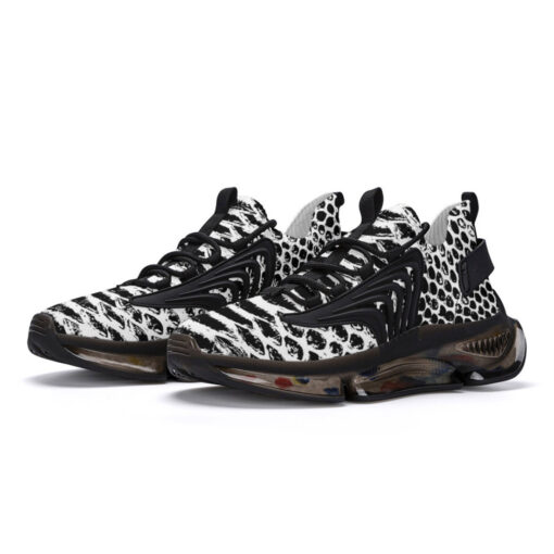 Snake Pattern Black and White Air Sneakers - Image 2