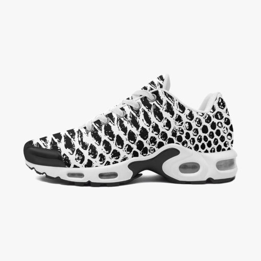 Snake Pattern Black and White Cushion Air Sneakers - Image 4