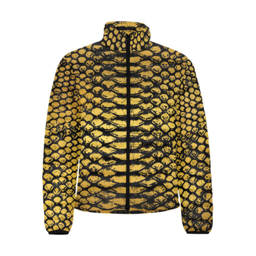 Golden Snake Scales Ornament Men's Padded Jacket