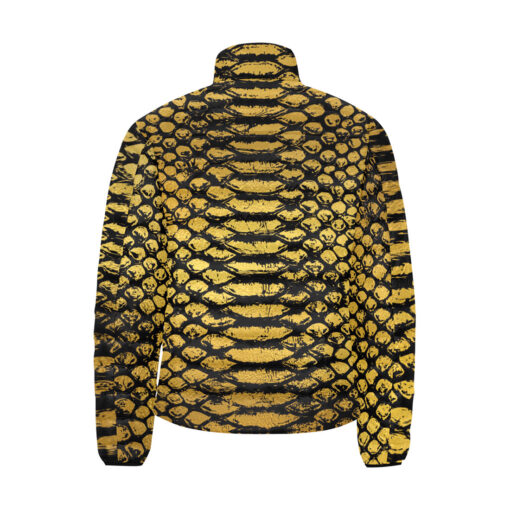 Golden Snake Scales Ornament Men's Padded Jacket - Image 2