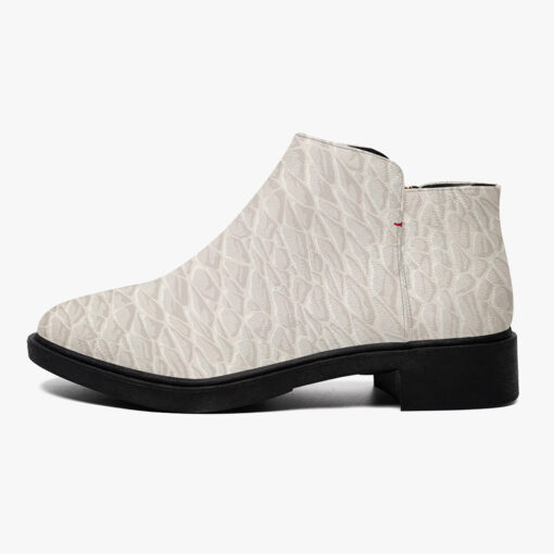 White Leather Texture Fashion Boots - Image 4