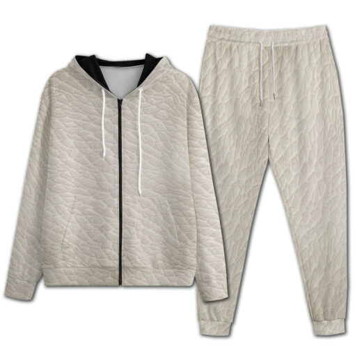 White Leather Texture Men's Tracksuit