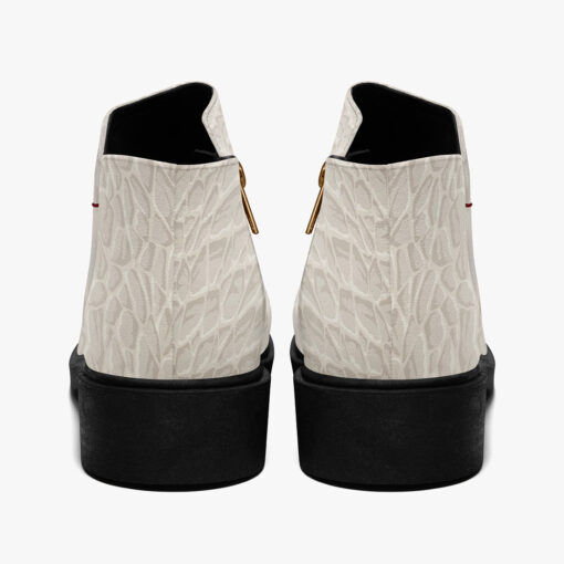 White Leather Texture Fashion Boots - Image 6