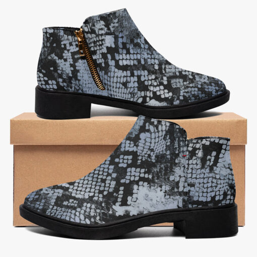 Snakeskin Texture Fashion Boots - Image 2